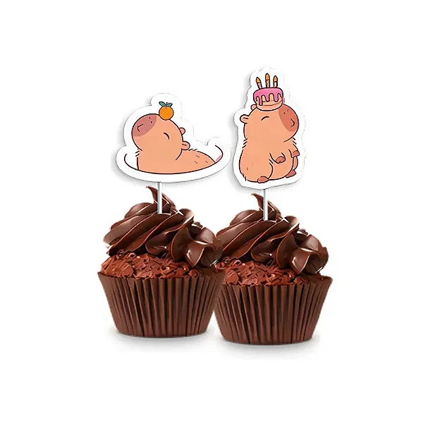 Pick Decorativo Capivara – 8 Unidades (5cm)