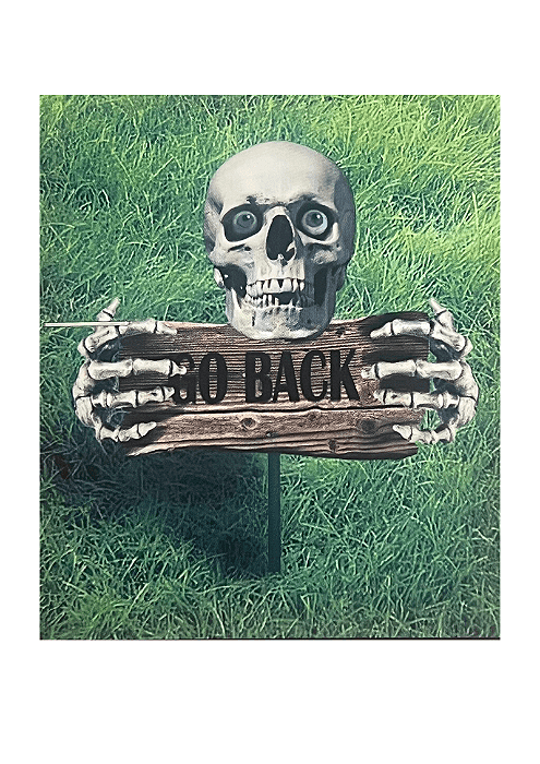 Placa Cartonada Esqueleto para Jardim Halloween 52x42cm – 1 Unidade