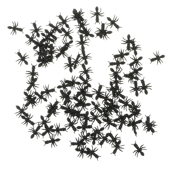 Formiga Plástica Decorativa 1,6 cm – Pacote com 50 Unidades