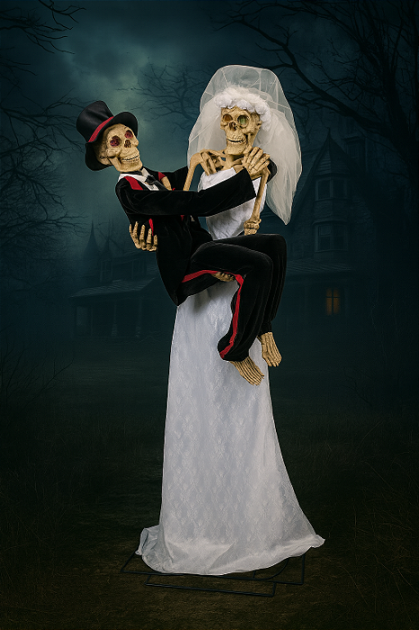 Casal de Noivos Henry e Charlotte 1,85m – Com Som, Luz e Movimento