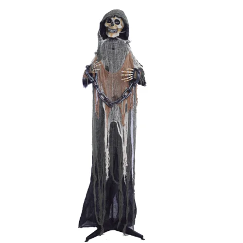 Caveira Bosco com Som, Luz e Movimento – 1,74m – Decoração de Halloween Realista
