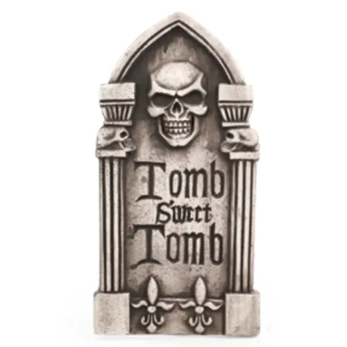 Lápide das Trevas 39,5cm – Decoração de Halloween Sombria e Realista