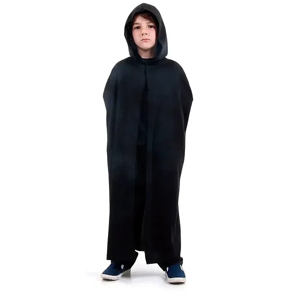 Capa Bruxa Infantil com Capuz 90cm