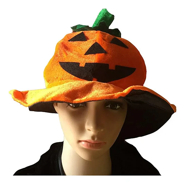 Chapéu de Abóbora de Halloween – Fantasia Divertida Adulto e Infantil
