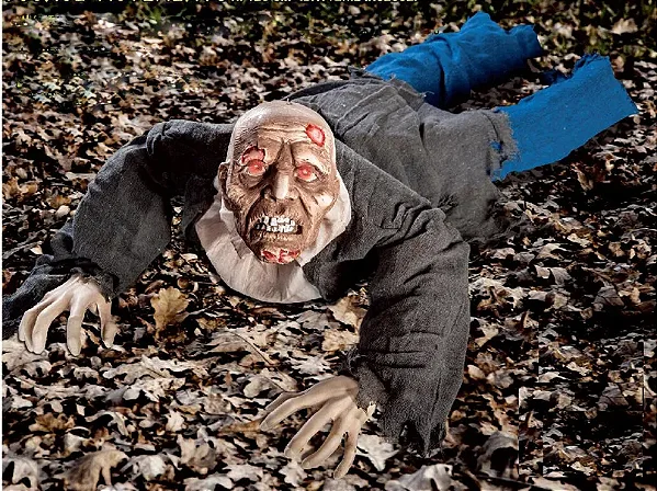 Zumbi Rastejante com Som e Movimento 120x140x20cm – Decoração Halloween Animatrônica