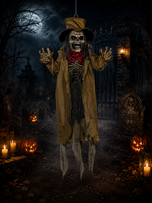 Assombração Pendurado com Movimento 120cm – Decoração de Halloween