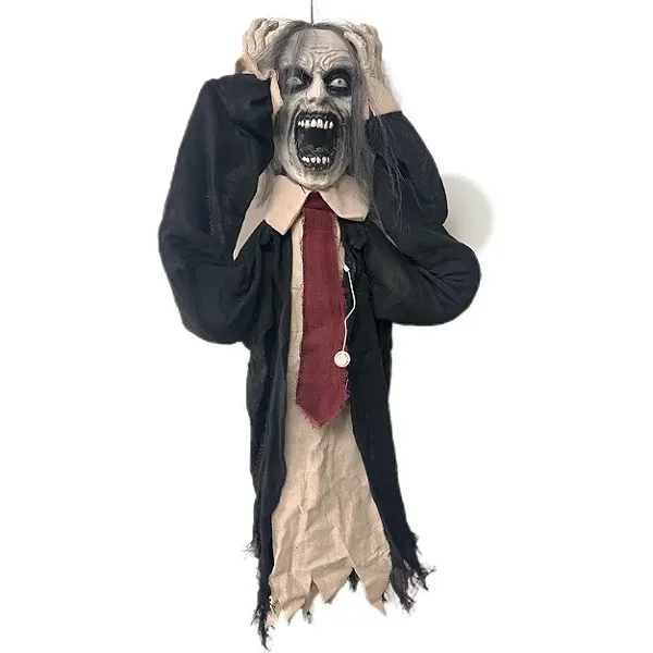 Zumbi Pendurado com Som e Movimento 100x50x16cm – Decoração de Halloween