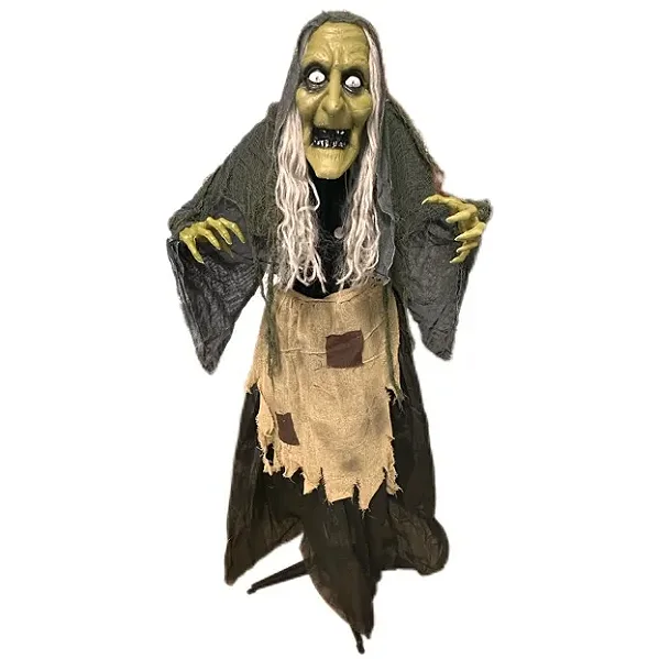 Bruxa em Pé com Som e Movimento 1,60m – Decoração Halloween Animatrônica