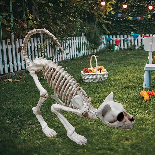 Enfeite Gato Ossada Halloween – 40x25x12cm
