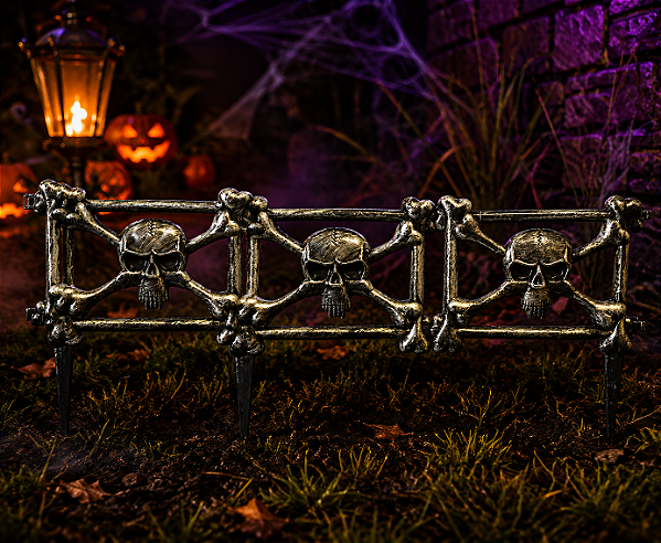 Decoração Jardim Halloween – Cerca Decorativa de Plástico 55cm