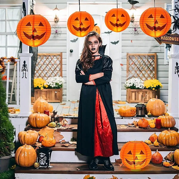 Lanterna Balão Oriental de Papel Halloween 35cm – 1 Unidade