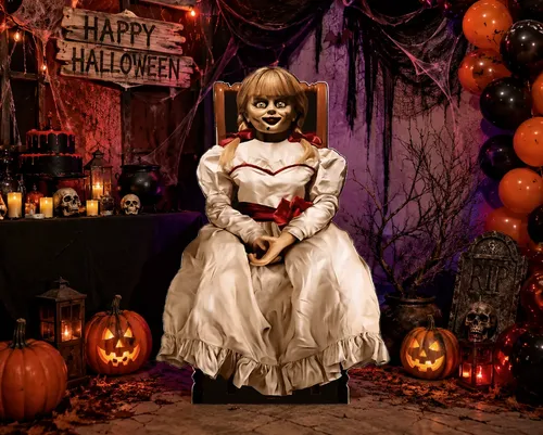 Totem Decorativo Halloween Annabelle – 100x72cm – Painel Cartonado