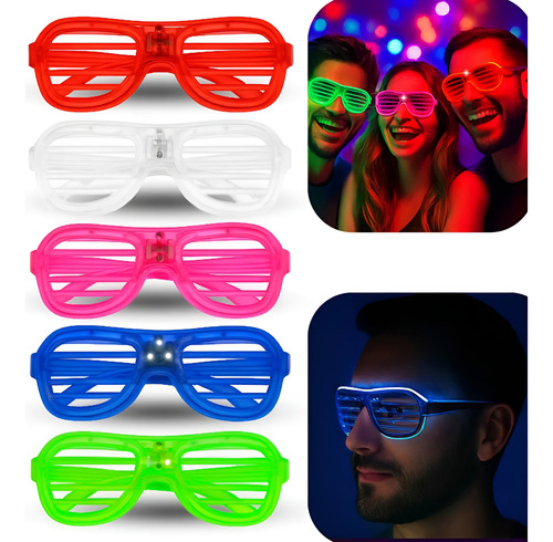 Óculos LED Neon Piscantes - Brilhe na Sua Festa! - Cor Sortida - 1 Unidade