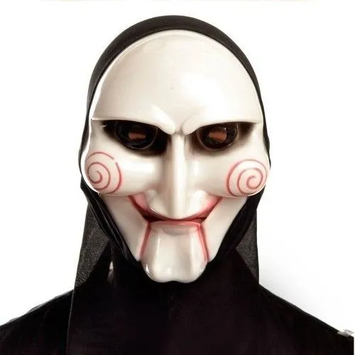Máscara Fantasia Halloween Jogos Mortais com Capuz – Terror Realista!