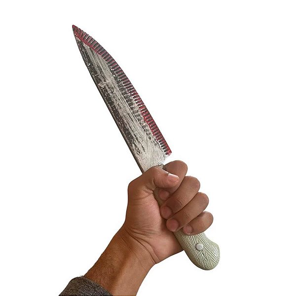 Faca de Brinquedo Halloween com Sangue - Fantasia Acessório Temático