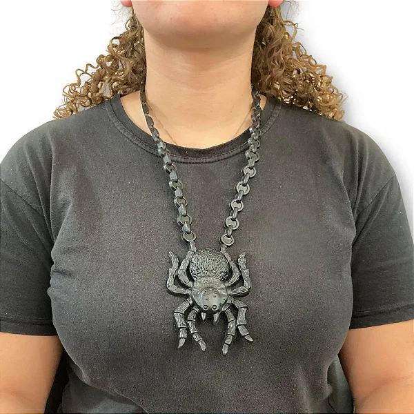 Colar Aranha de Borracha – Halloween | Acessório para Fantasias