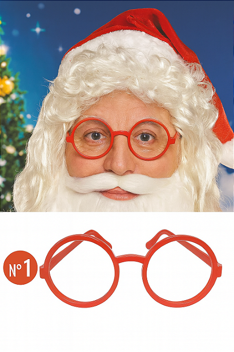 Óculos Papai Noel de Plástico – Acessório Natalino Divertido