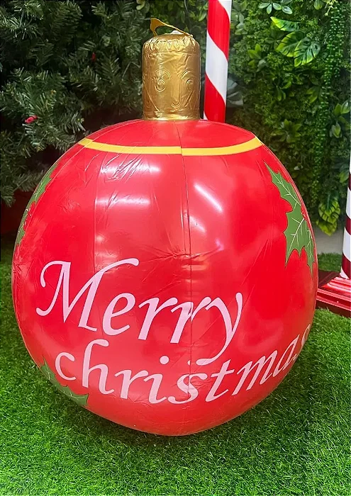 Bola Inflável Natalina “Merry Christmas” – 55cm