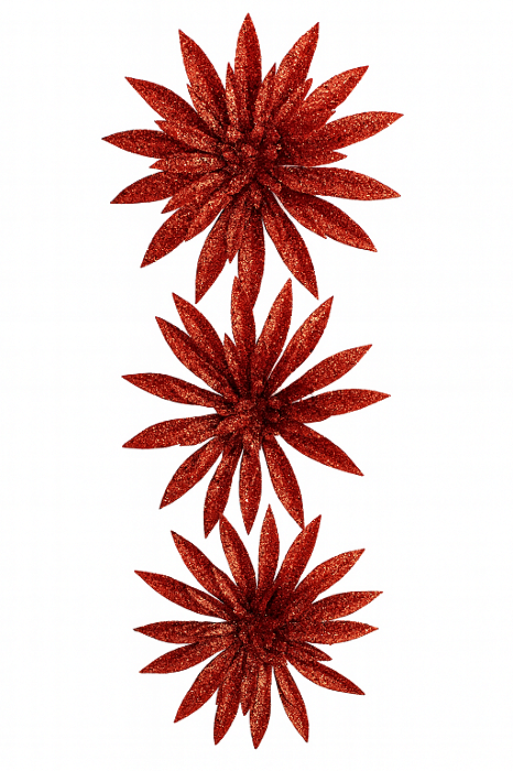 Flor de Natal Artificial Poinsétia Vermelha com Brilho Realista – Flores Decorativas de Plástico