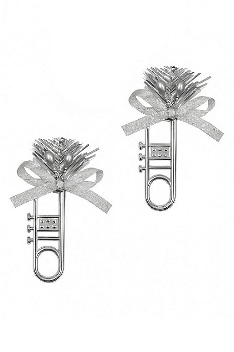 Ornamento Natalino Pistão Prata 8cm – 2 Unidades