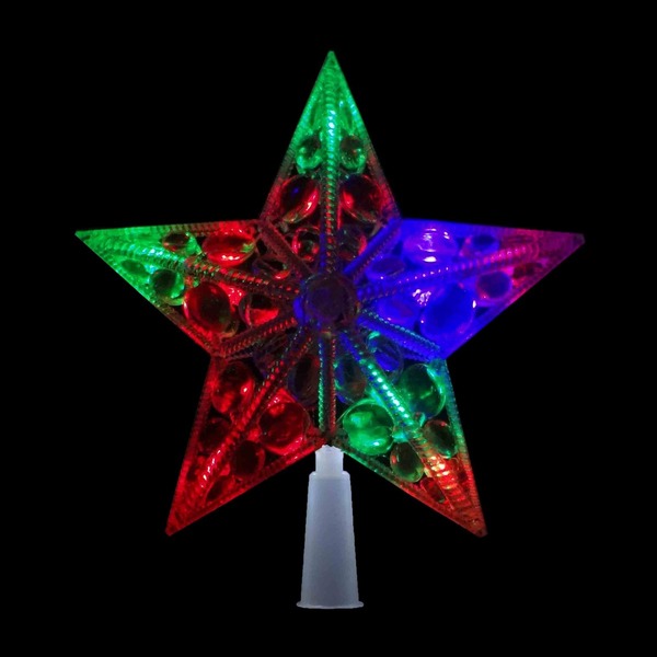 Ponteira Estrela de Natal LED Colorida 18cm – Para Árvore de Natal