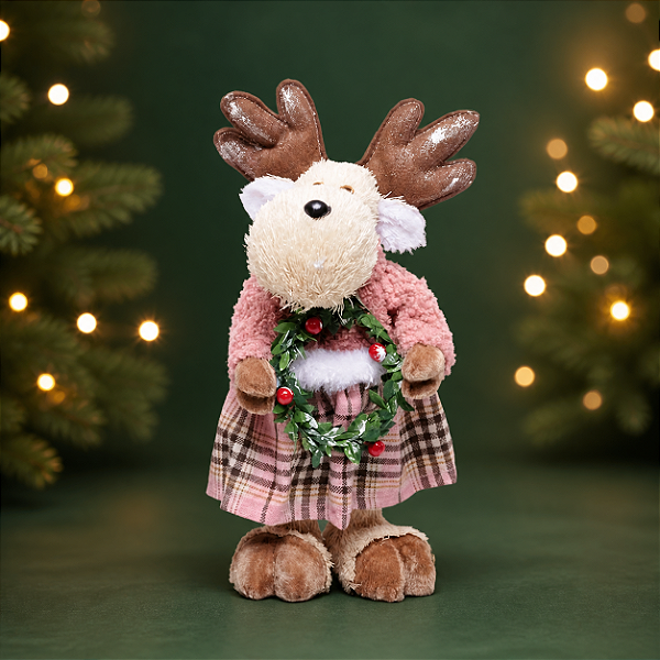 Enfeite de Natal Rena Vestido – 30x12x14cm