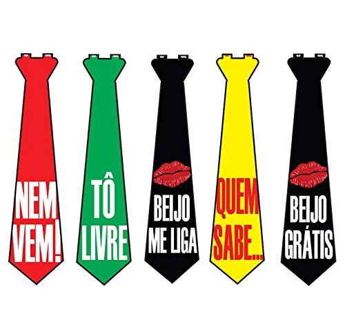 Gravata com Plaquinhas Divertidas - Kit 10 Unidades