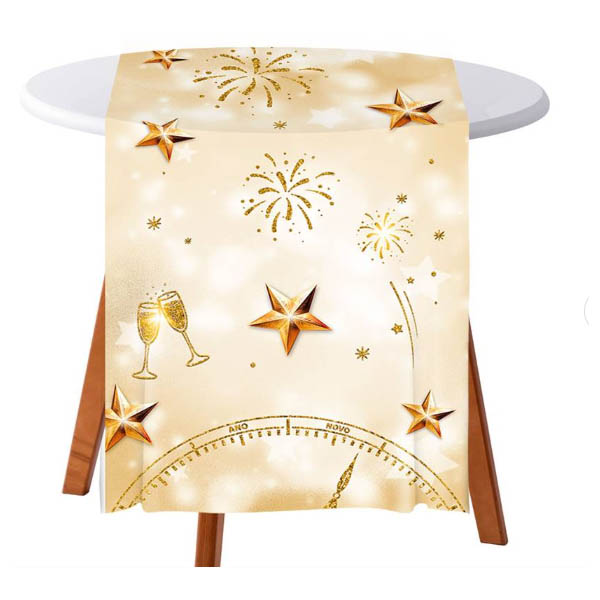 Trilho de Mesa 40x200cm Ouro Ano Novo 2026