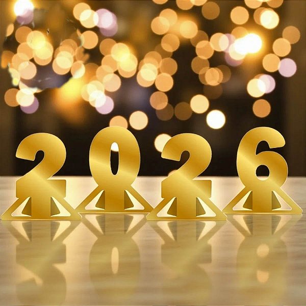 Decoração de Mesa Ano Novo 2026 – 19x17cm