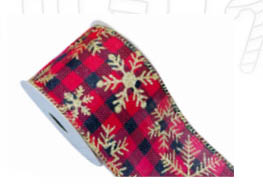 Fita de Natal Decorativa – 63 cm x 9 m – Vermelha com Detalhes Natalinos