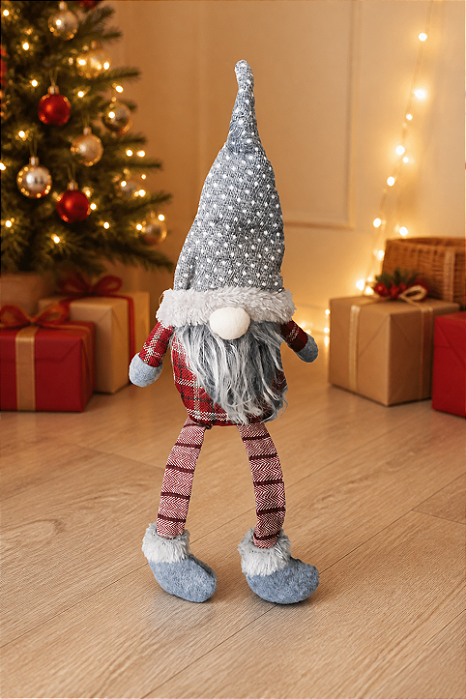 Boneco de Natal Gnomo Sentado 40 cm – Decorativo