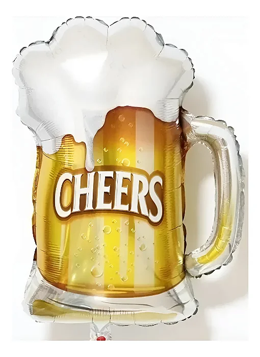 Balão Metalizado Caneca de Chopp – 73cm – Flutua com Gás Hélio