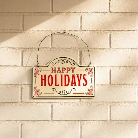 Placa Decorativa “Happy Holidays” – 15x10 cm