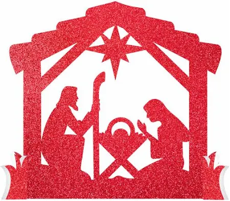 Enfeite de Mesa Presépio Noite Feliz em EVA com Glitter - Natal