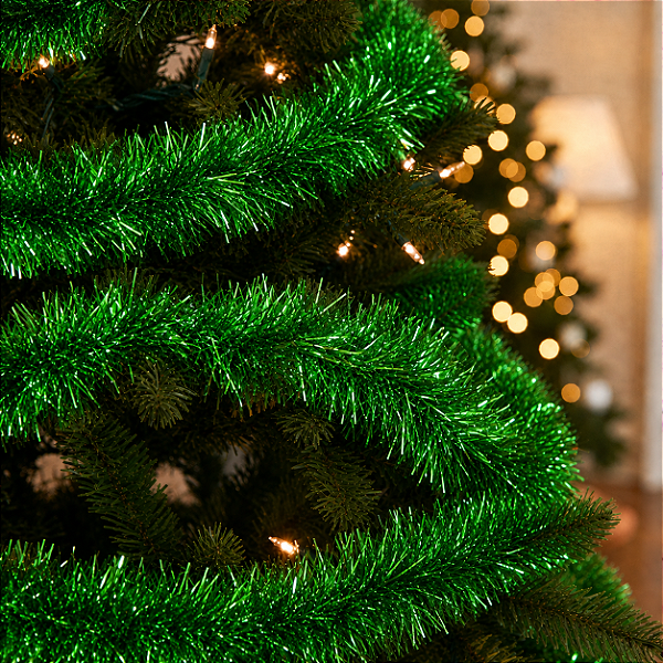 Festão Metalizado Natalino Verde 1,80m x 5cm – Decoração Brilhante e Festiva