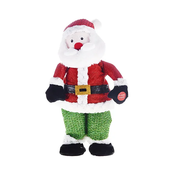 Noel Decorativo com Som e Movimento – Vermelho/Branco 35cm