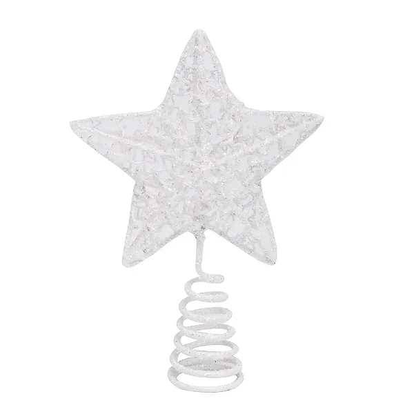 Acessório para Árvore – Topo Estrela Arabesco Branca 15 cm