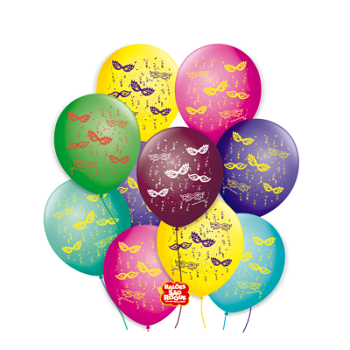 Balão Decorado Carnaval São Roque – Sortido nº 9 (23cm) – 25 Unidades