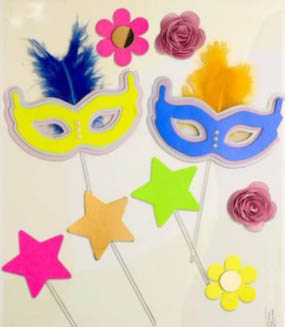 Topo de Bolo Carnaval – 12cm – Kit com 10 Peças Variadas