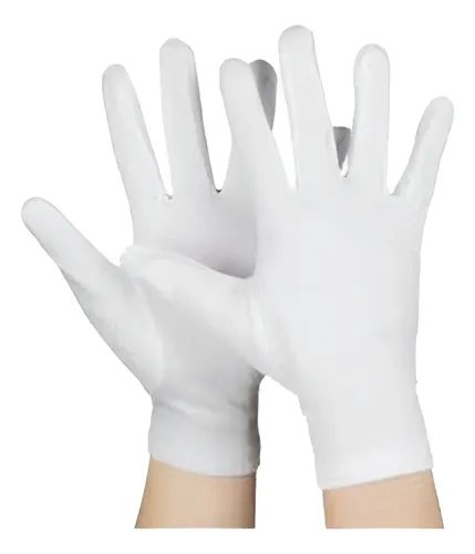 Par de Luvas Curtas Brancas – Poliéster – 20cm