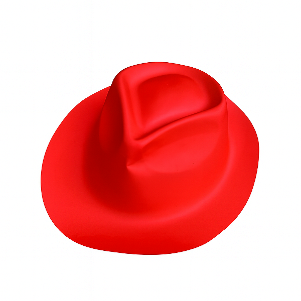 Chapéu Gangster Plástico Neon Vermelho – 29 cm