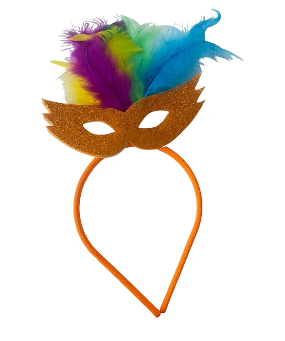 Tiara de Carnaval Máscara com Penas – Cores Sortidas