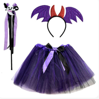 Fantasia Infantil de Fantasma – Acompanha Varinha + Tiara com Asas de Morcego e Chifre