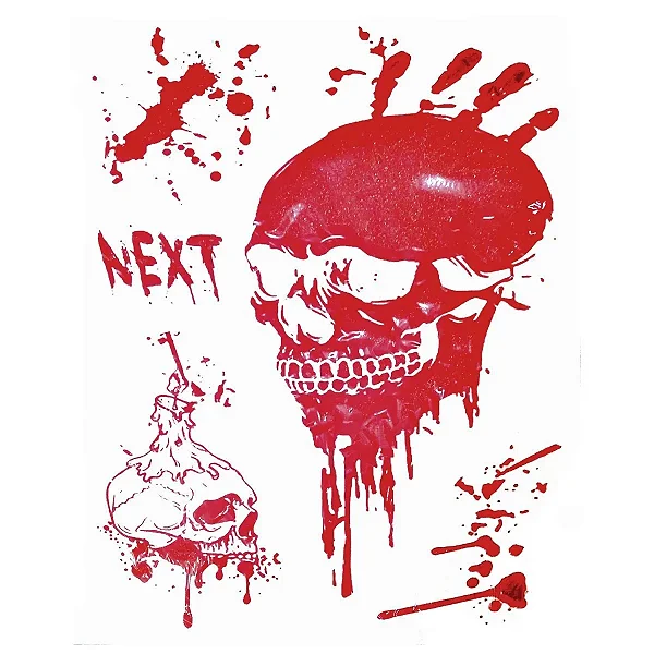 Adesivo Caveira Vermelho Sangue Halloween – 5 Itens