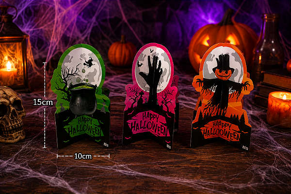 Decoração de Mesa Halloween Totem – 6 Unidades (15x10cm)
