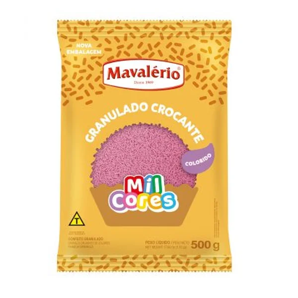 Granulado Crocante Rosa Mil Cores 500g – Mavalério