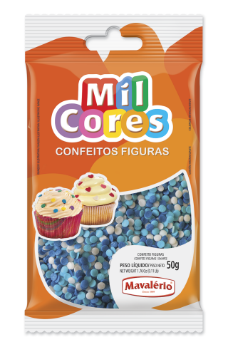 Confeito Figuras Fundo do Mar Mil Cores 50g - Mavalério