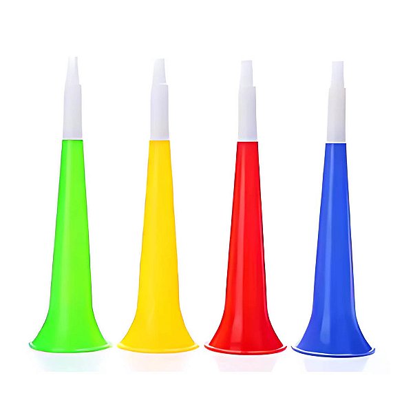 Corneta Vuvuzela Reta Colorida 21cm - 1 Unidade