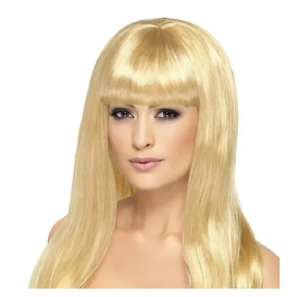 Peruca Longa Lisa Loira para Festas
