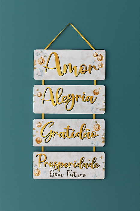 Enfeite Plaquinhas Frases em EVA para Pendurar - 55x24cm – Réveillon